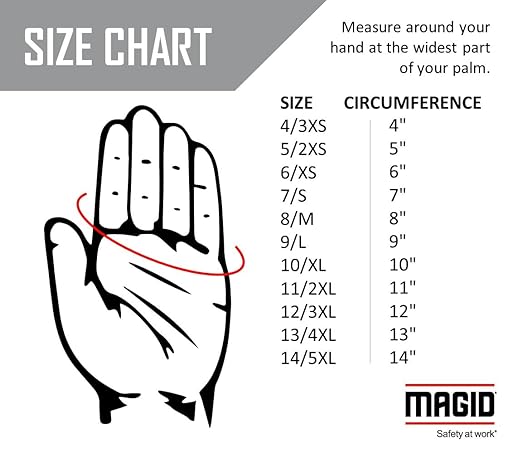 MAGID D-ROC ANSI A4 AeroDex Polyurethane Palm Coated Work Gloves, 1 Pair, Size 8/Medium, GPD482