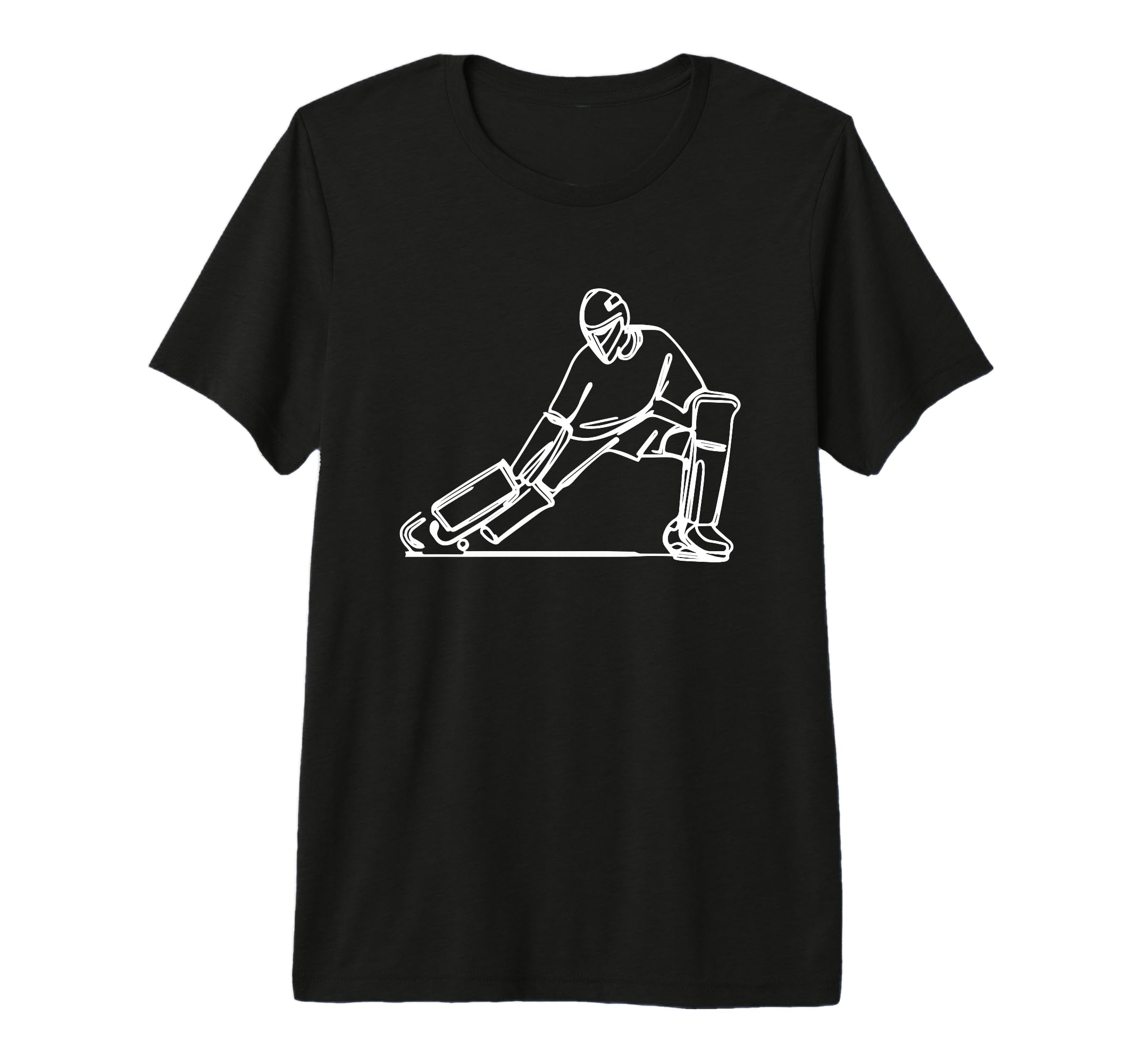 Field Hockey Goalkeeper Drawing Tri Blend T-Shirt - Graphic Print Unisex