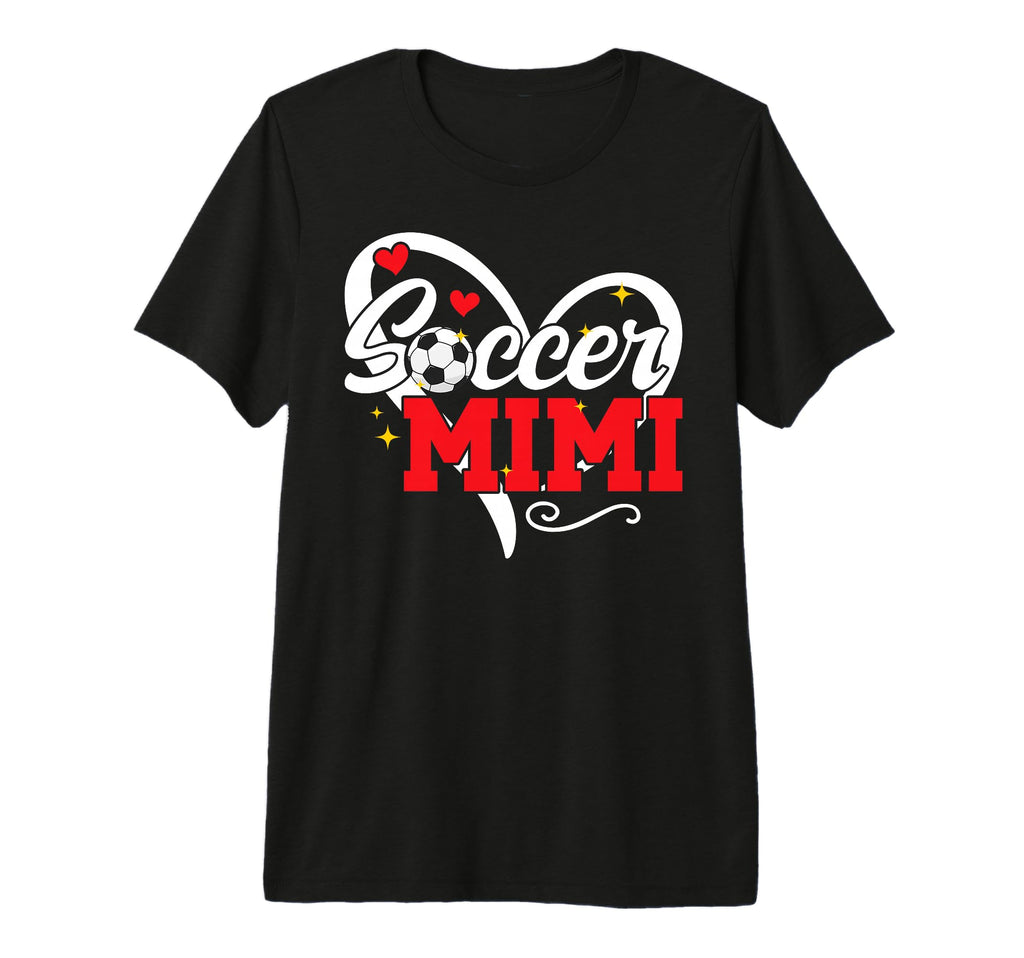 Soccer Mimi Heart Grandma Mimi Soccer T-Shirt - Novelty Apparel Unisex