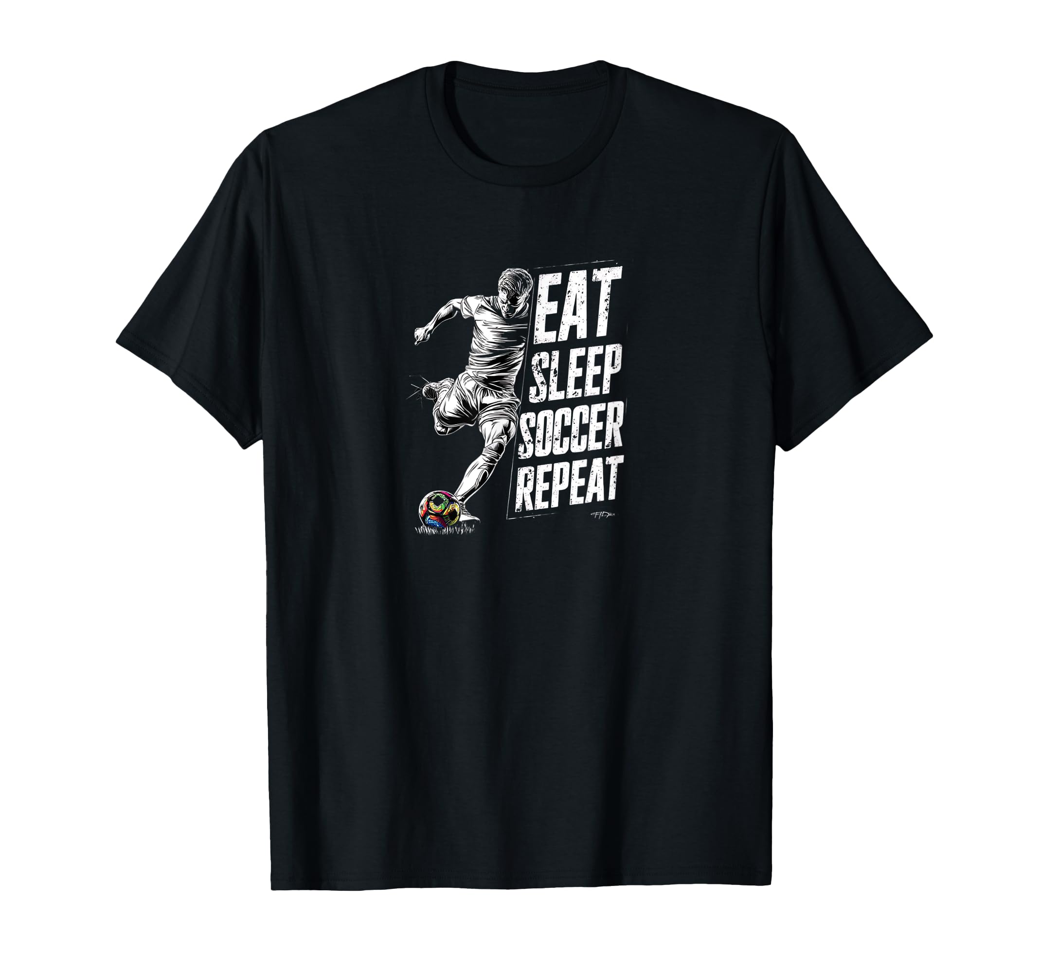 Funny Eat Sleep Soccer Repeat Soccer Player T-Shirt - Trendy Graphic Unisex
