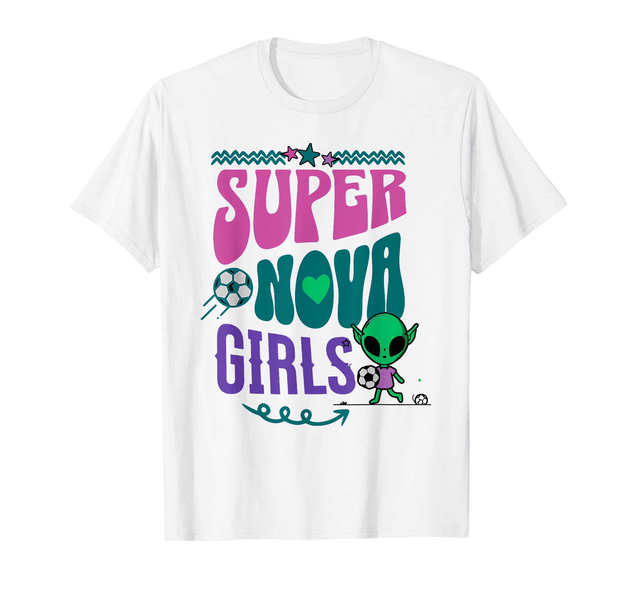 Groovy Super Nova Funny Soccer Fan T-Shirt - Aesthetic Graphic for Adults