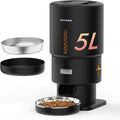 Automatic Cat Feeder - 5L Anti-Clog Cat Food Dispenser with Freshness Preservation, 1-6 Meals/Day, Programmable Portions, 10s Voice, 180-Day Battery Life, Auto Pet Feeder for Multi Cats and Dogs