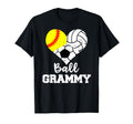 Ball Grammy Heart Funny Softball T-Shirt - Graphic Print for Adults