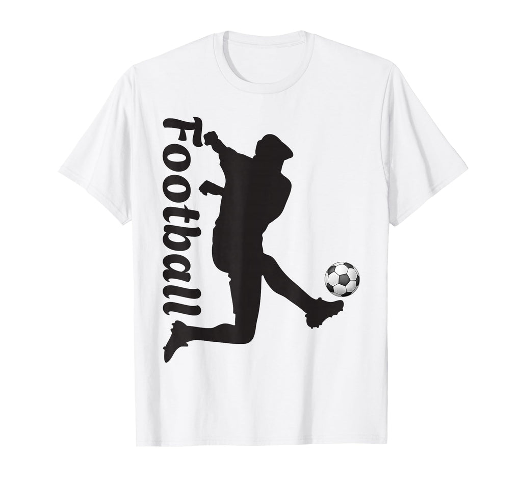 Football Soccer Player Kick Action T-Shirt - Fun Novelty Design Men Women