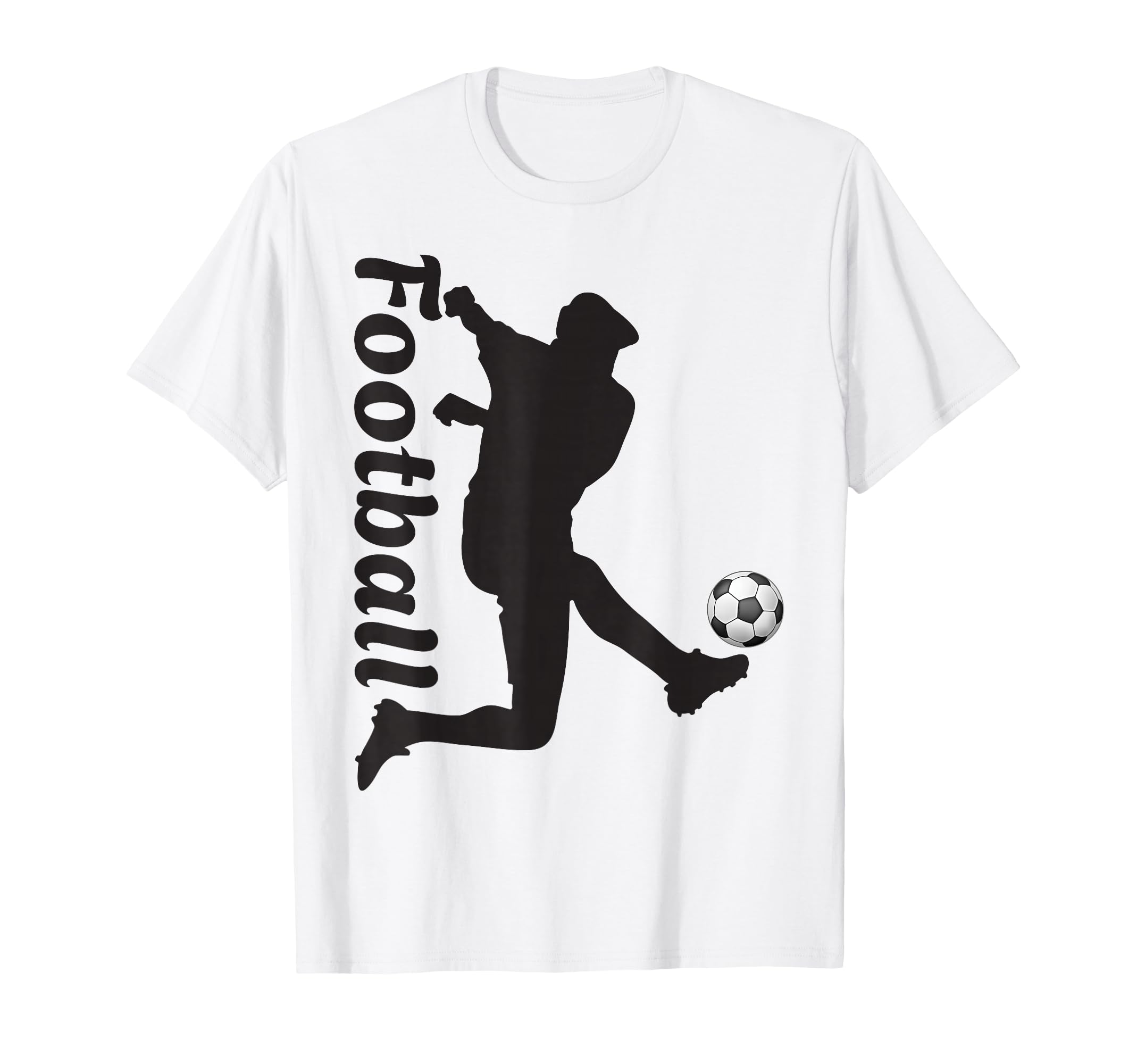 Football Soccer Player Kick Action T-Shirt - Fun Novelty Design Men Women