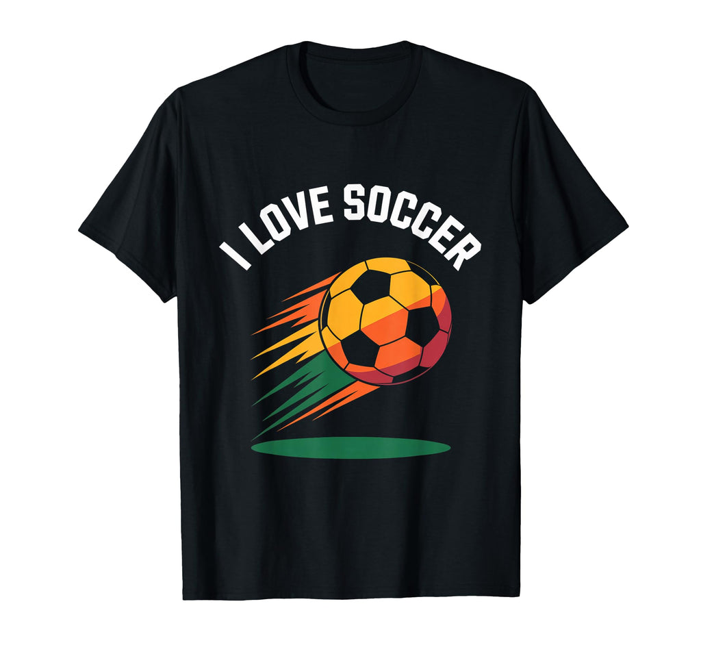 I Love Soccer Vibrant Ball T-Shirt - Graphic Print Men Women