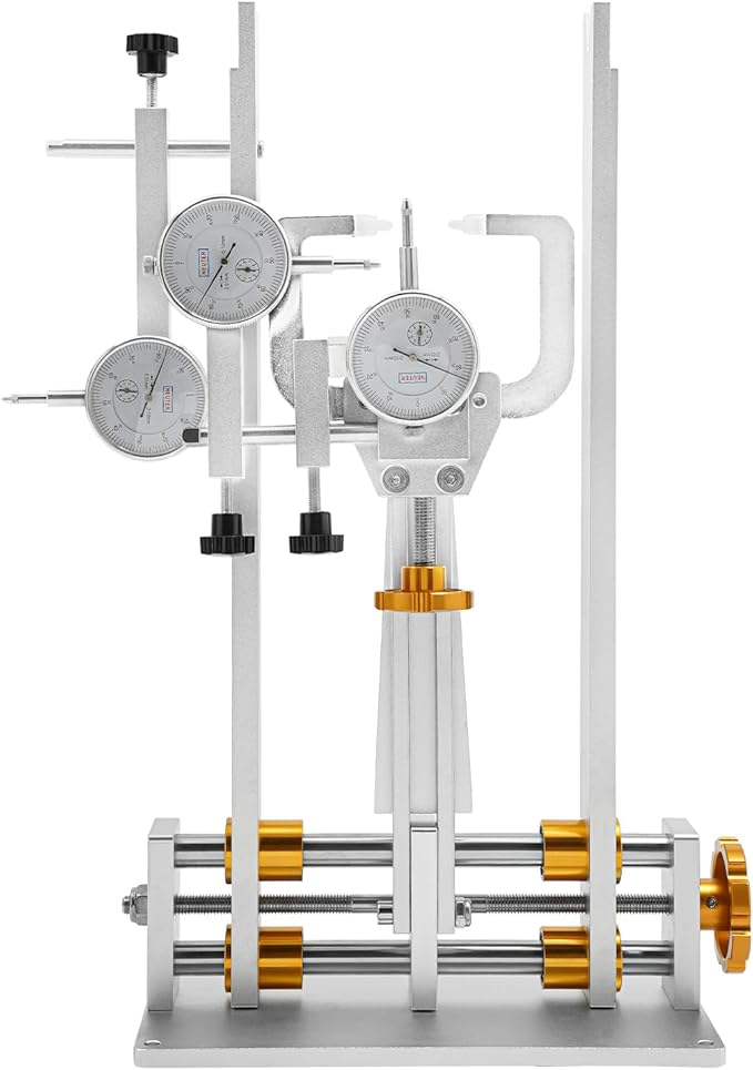 Bicycle Wheel Truing Stand, Foldable Bike Repair Truing Bearing Stand with 3 High-Precision Gauges & Fixing Rod, Professional Bicycle Wheel Repair Steel Bearing Bracket Rim for Wheels up to 10"-29"