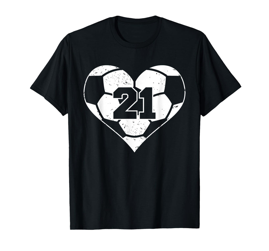 Soccer Number 21 Jersey Funny Soccer T-Shirt - Streetwear Style for Adults