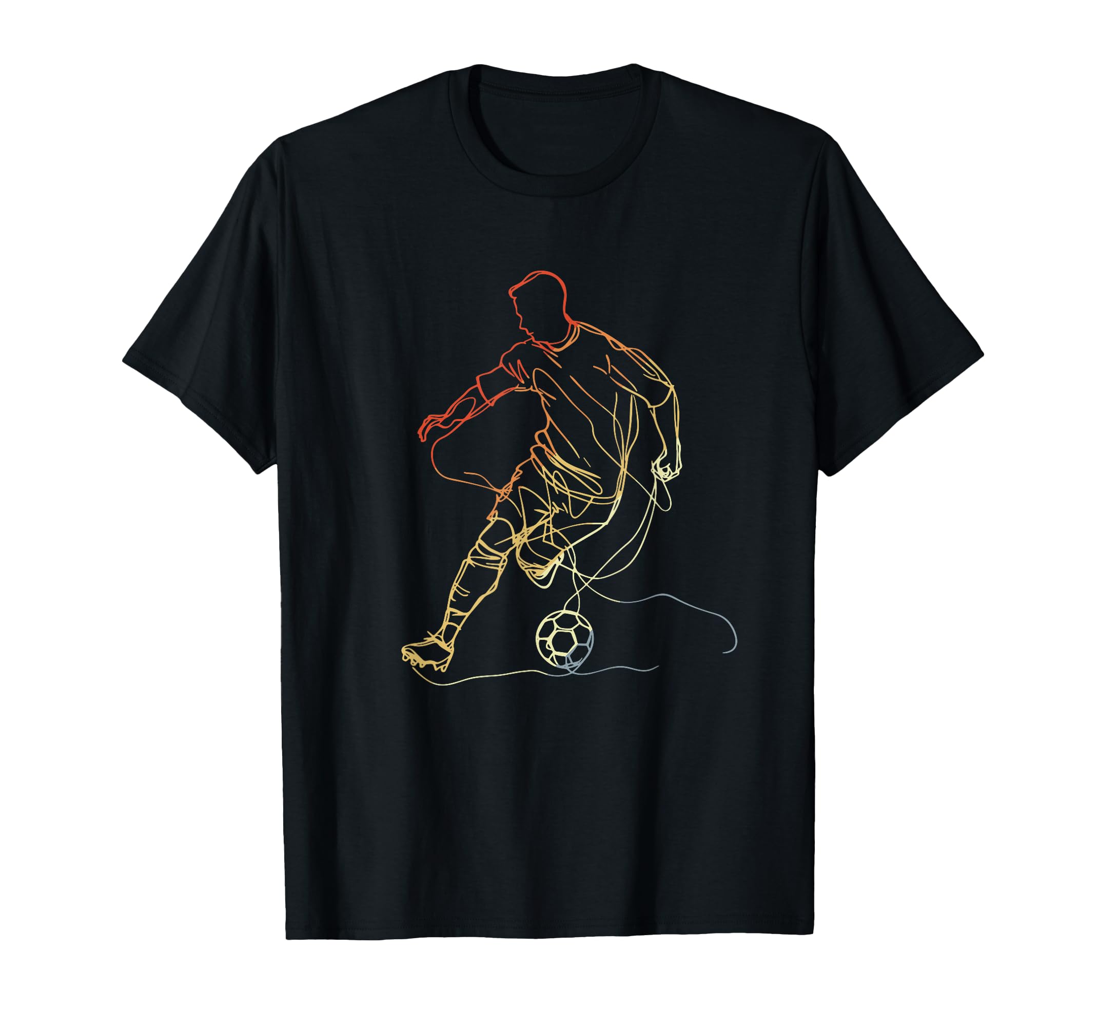 Soccer Player One Line Drawing T-Shirt - Fun Novelty Design for Adults