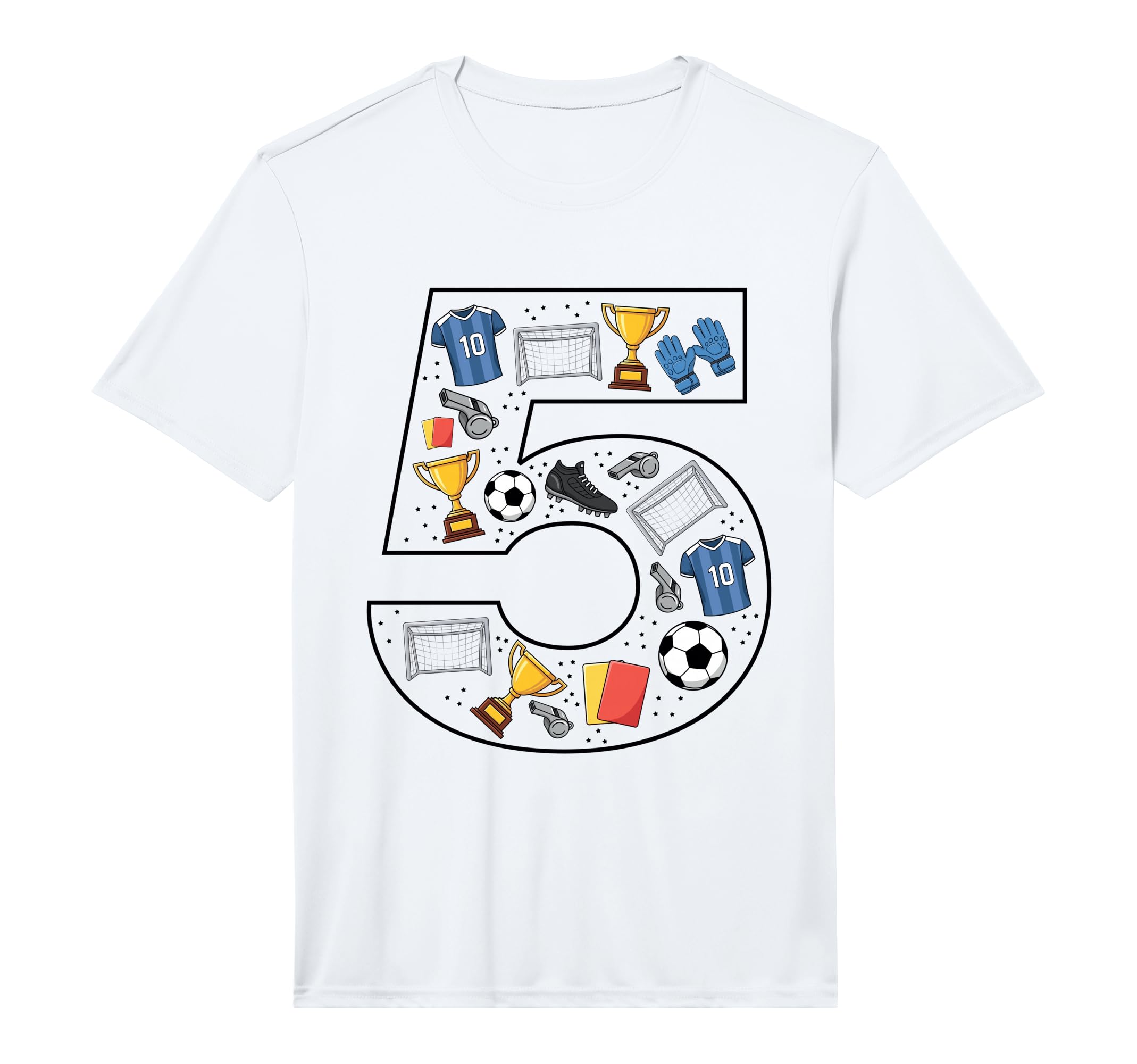 Mens 5Th Birthday 5 Year Old Football T-Shirt - Custom Art Print Men Women