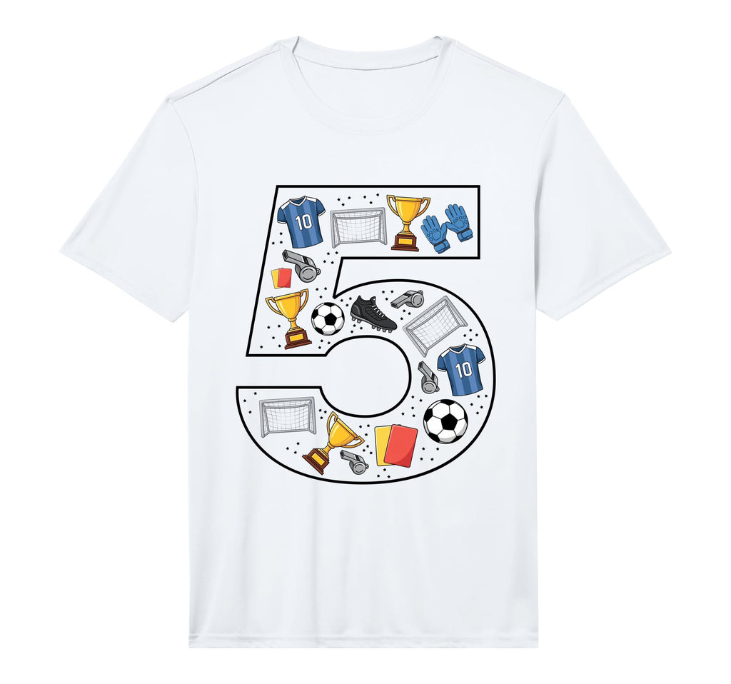 Mens 5Th Birthday 5 Year Old Football T-Shirt - Minimalist Print Unisex