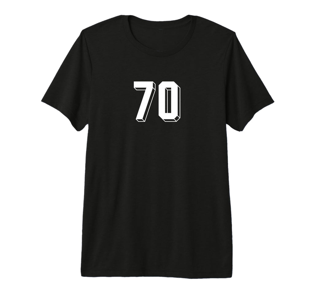 Number 70 80S 90S Soccer Team T-Shirt - Fun Novelty Design Men Women