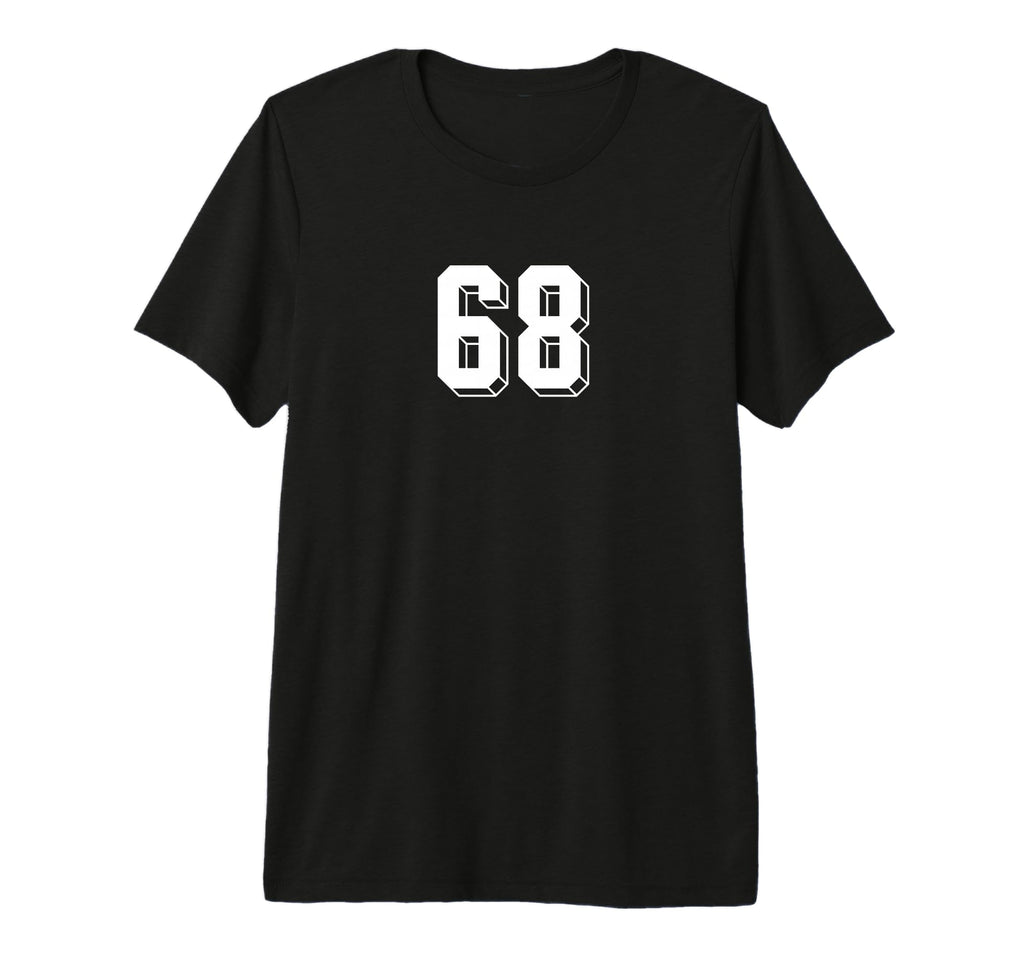 Number 68 80S 90S Soccer Team Jersey T-Shirt - Novelty Apparel for Adults