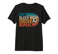 Eat Sleep Soccer Repet Goalie T-Shirt - Fun Novelty Design for Adults