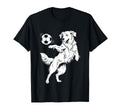 Happy Dog Playing Soccer Funny Sports Art T-Shirt - Unique Graphic Unisex