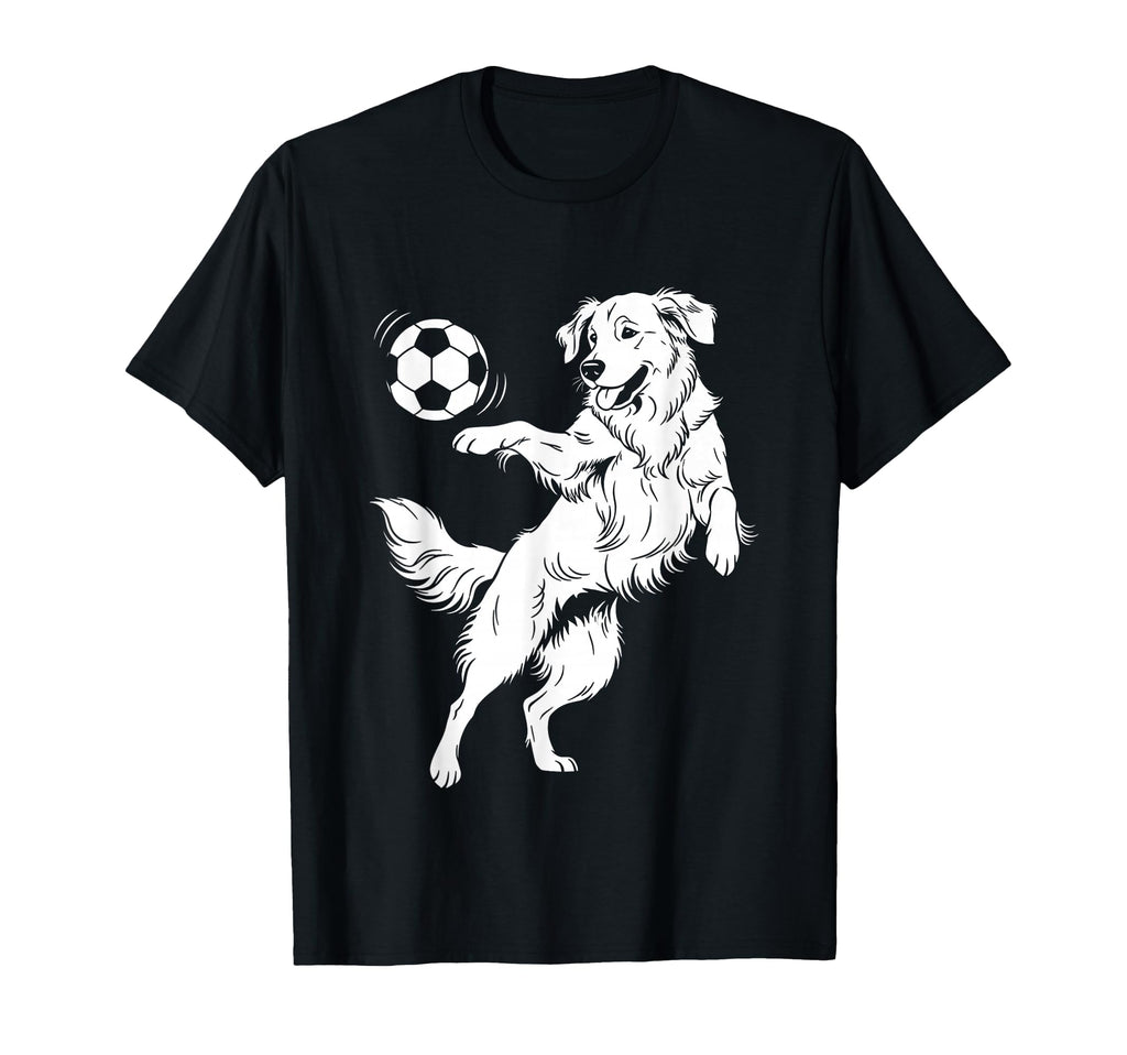 Happy Dog Playing Soccer Funny Sports T-Shirt - Aesthetic Graphic Unisex