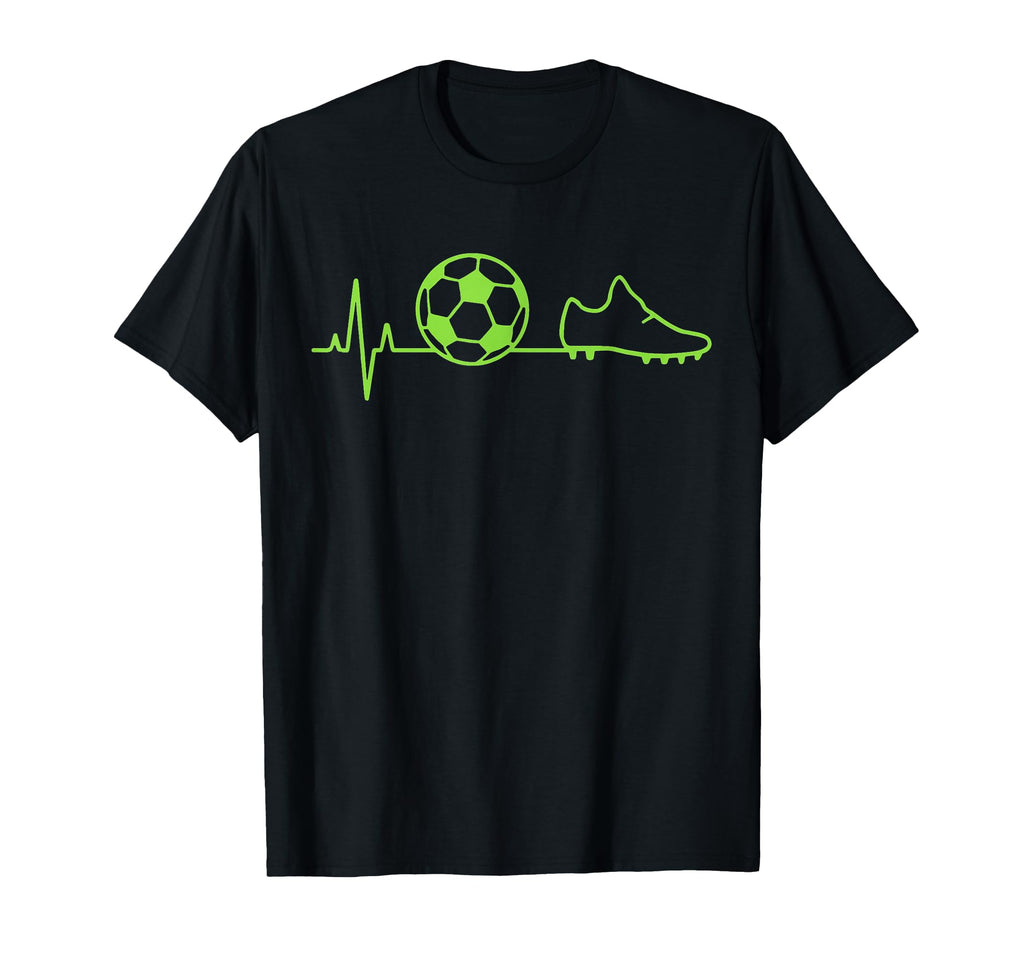 Soccer Heartbeat Pulse Ball Cleat T-Shirt - Unique Graphic for Adults