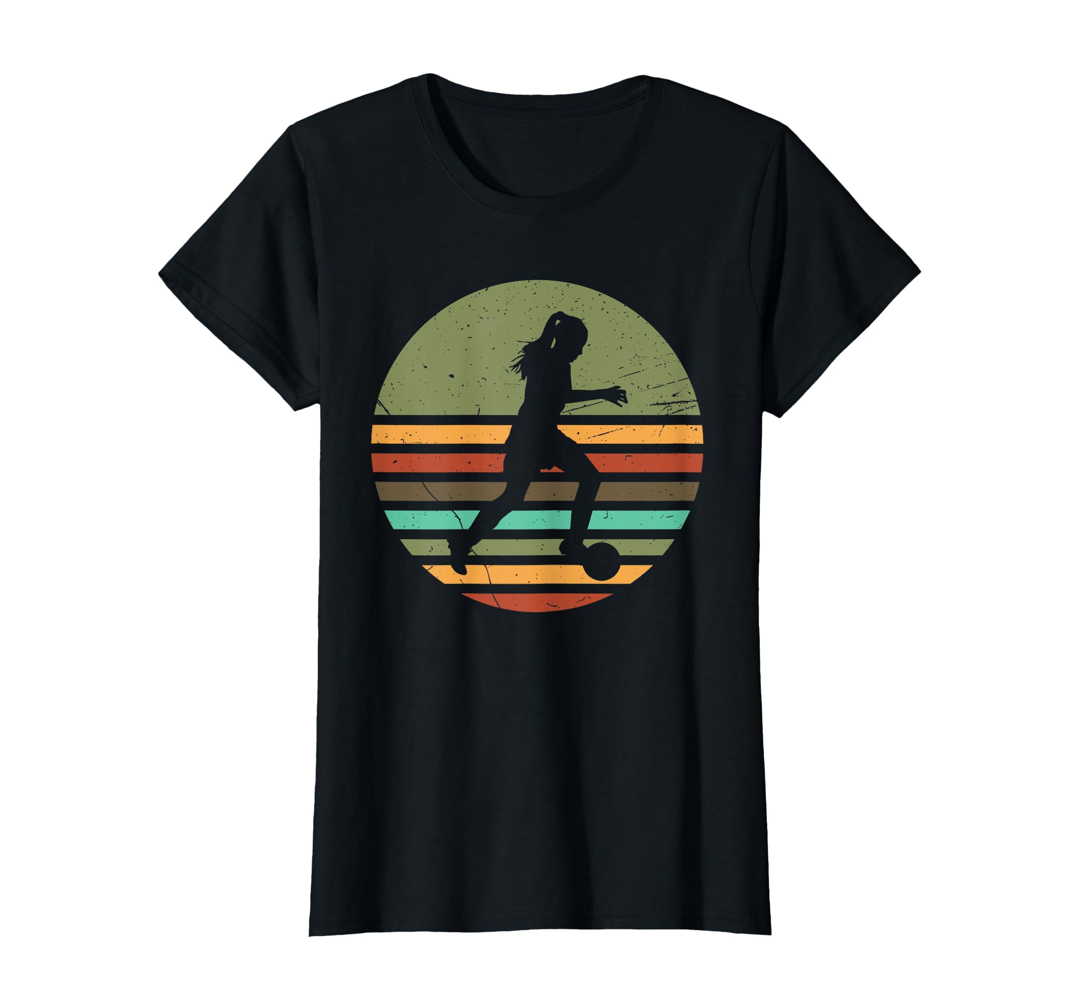 Soccer Football Sunset 70S Soccer T-Shirt - Fun Novelty Design for Adults