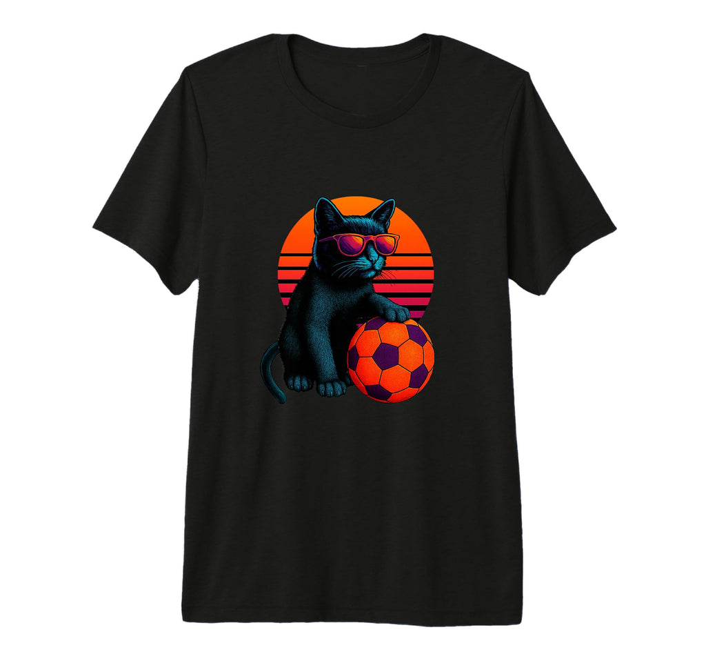 Cat Soccer Ball Soccer Player T-Shirt - Novelty Apparel Men Women