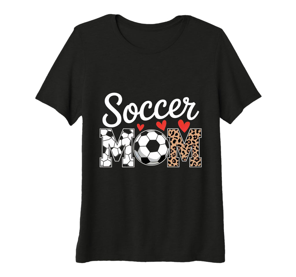 Womens Fun Soccer Mom Hearts Tri T-Shirt - Fun Novelty Design for Adults