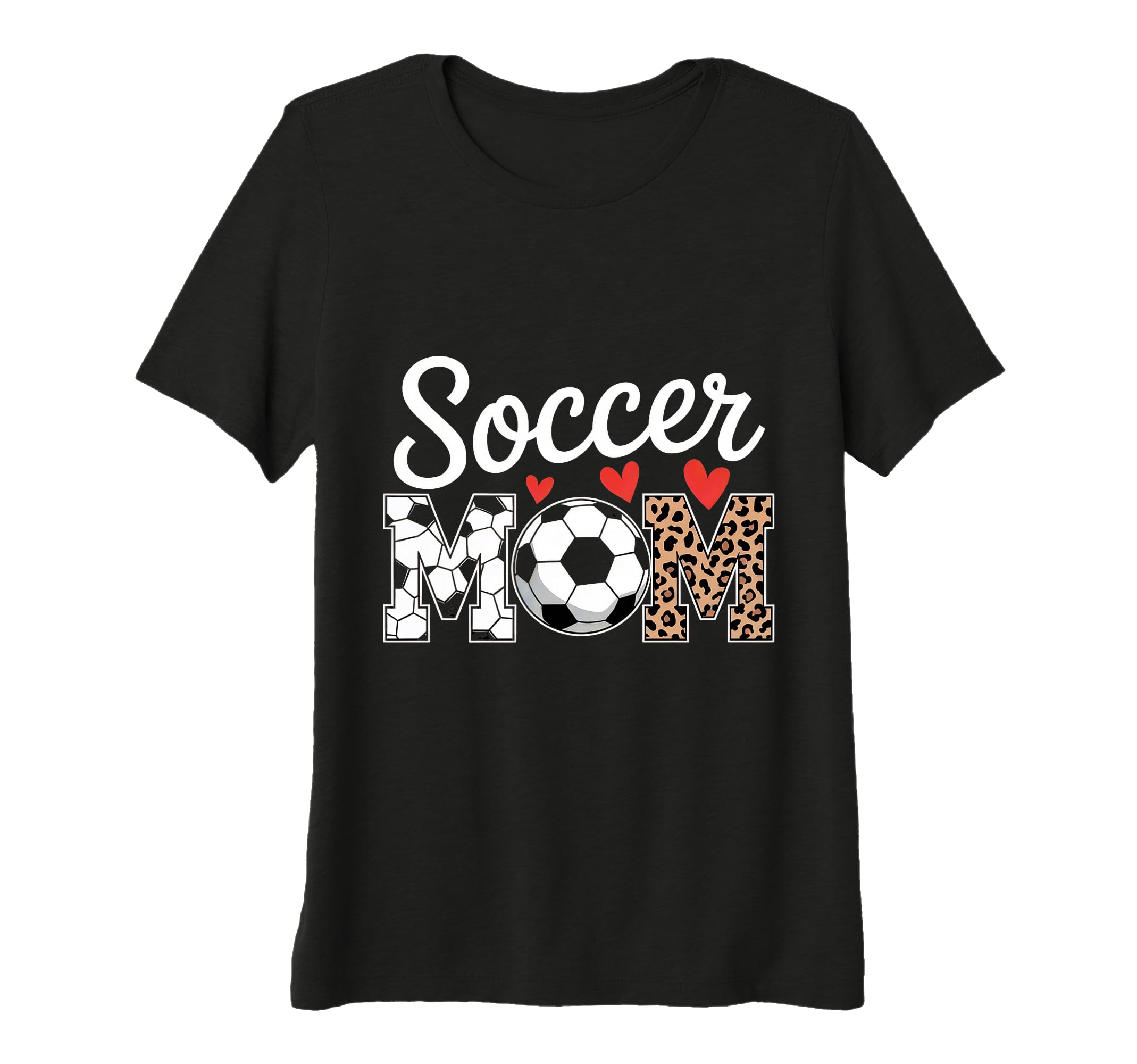 Womens Fun Soccer Mom Hearts Tri T-Shirt - Fun Novelty Design for Adults