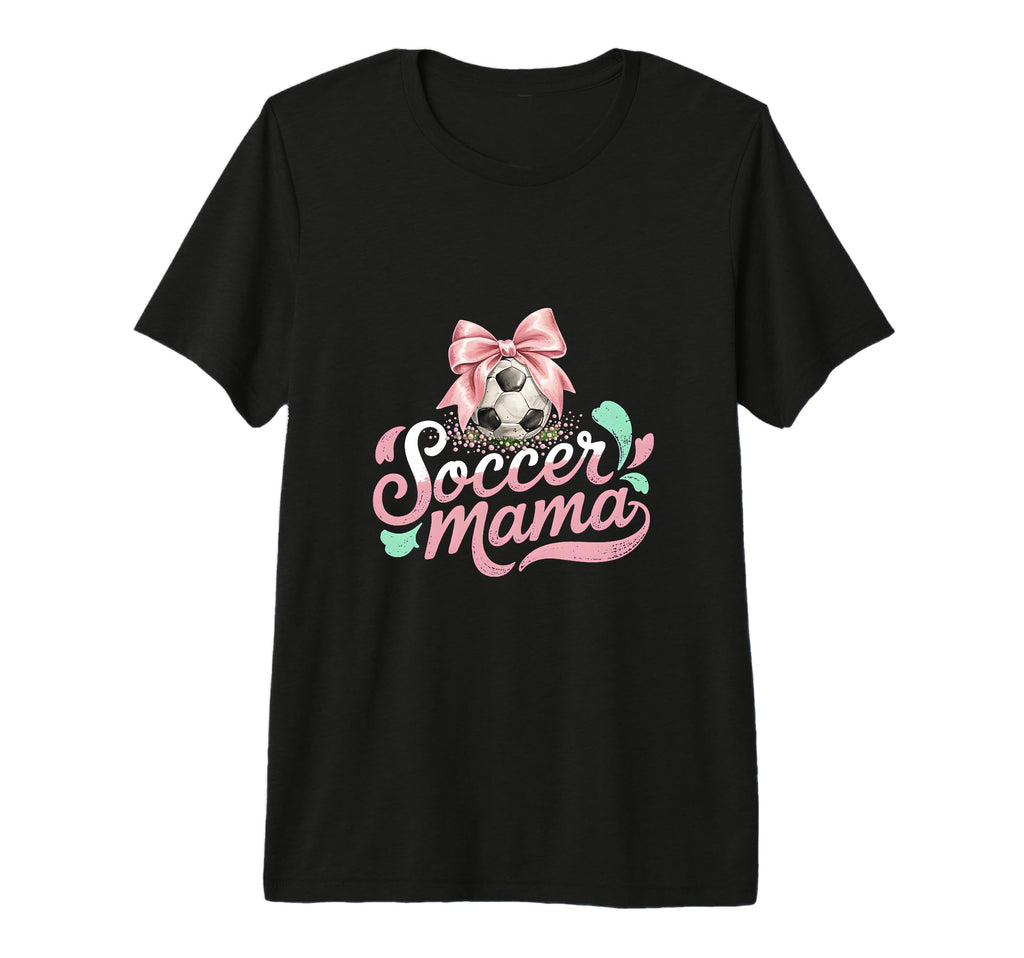 Soccer Mama Coquette Bow Sideline Soccer T-Shirt - Novelty Apparel Unisex