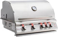 Blaze Outdoor Grill | 32-inch Stainless Steel Natural Gas BBQ Grill | 4 Burner Barbecue | Premium Outdoor Kitchen Grilling | Rear Infrared Burner & Grill Lights | BLZ-4LTE2-NG