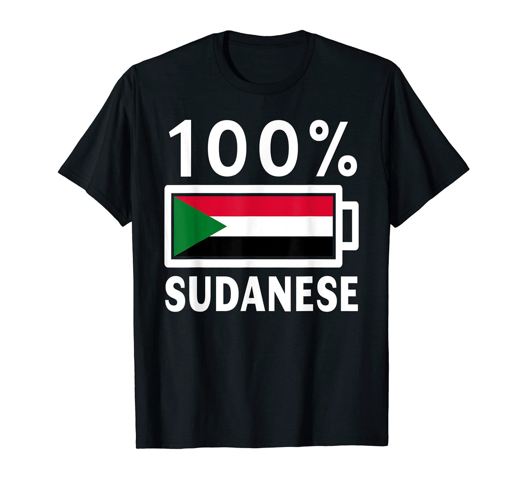 Sudan Flag 100 Sudanese Battery T-Shirt - Fun Novelty Design for Adults
