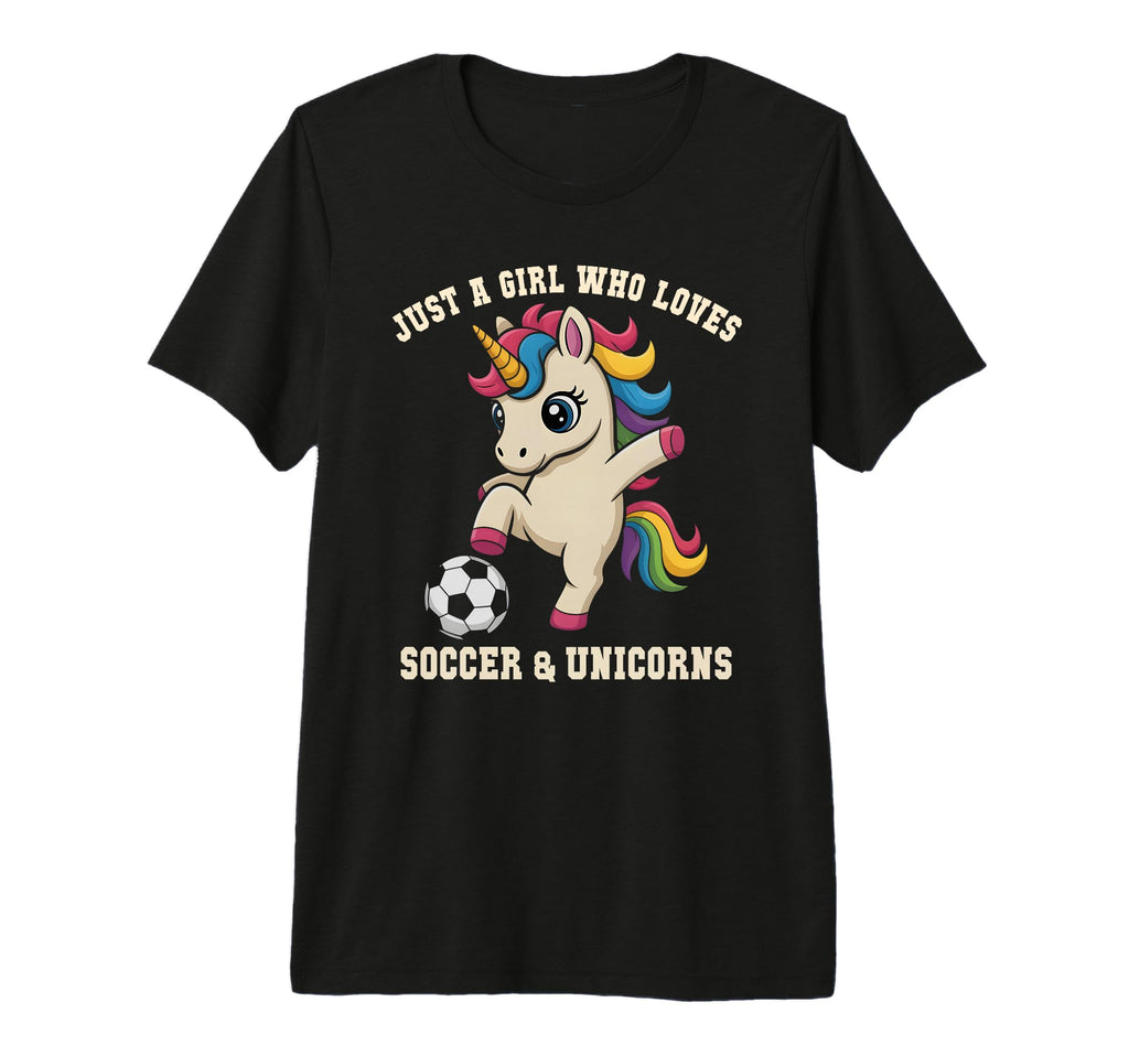 Kawaii Soccer Unicorn Just Who Loves Win T-Shirt - Graphic Print Unisex