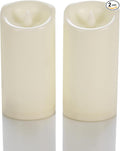 CANDLE CHOICE Waterproof Outdoor Battery Operated Flameless Candles with Timer Flickering Plastic Resin Electric LED Pillar Lights for Lantern Patio Garden Wedding Party Decorations 3x6 Inches 2 Pack