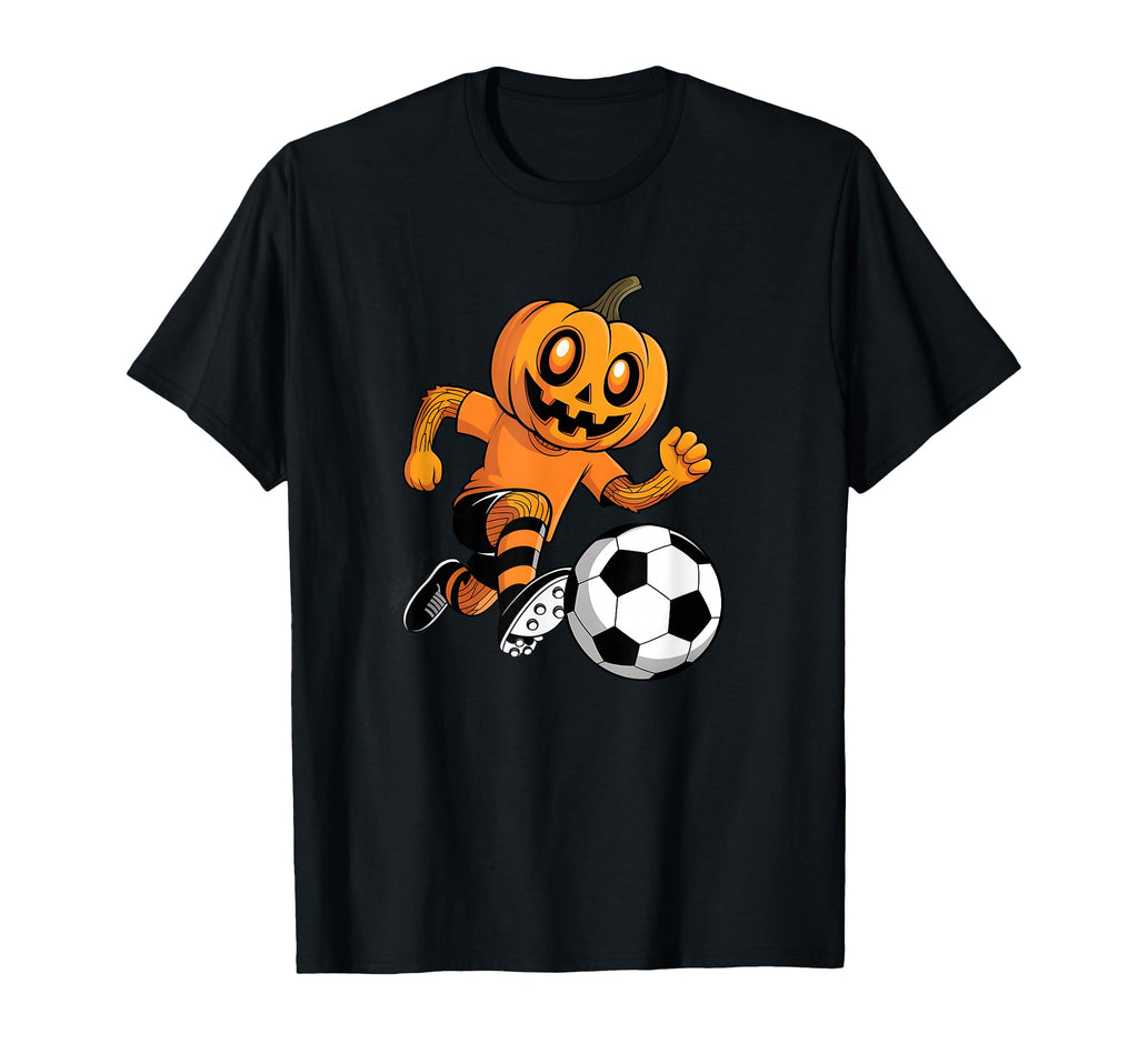 Halloween Pumpkin Soccer Jack O Lantern T-Shirt - Novelty Apparel Unisex