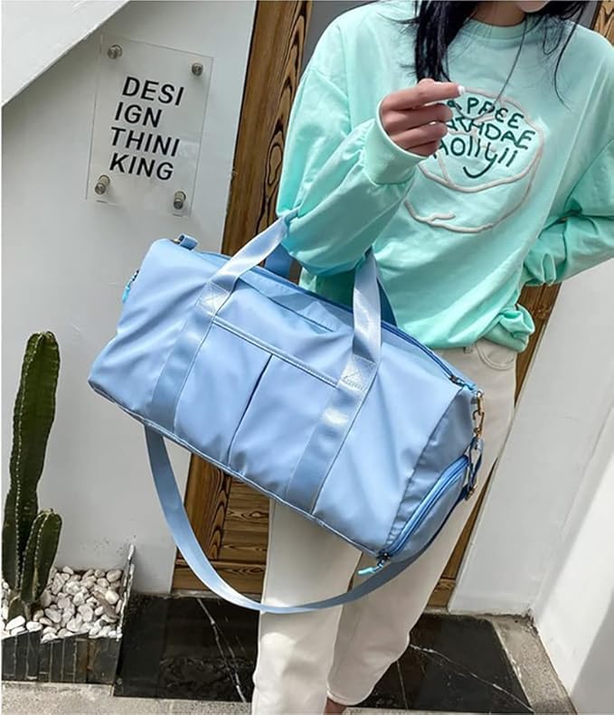 MABROUC Duffle Bag For Women, Sports Duffel Bag for Gym with Wet Pocket & Shoe Compartment, Overnight Weekender Travel Bag