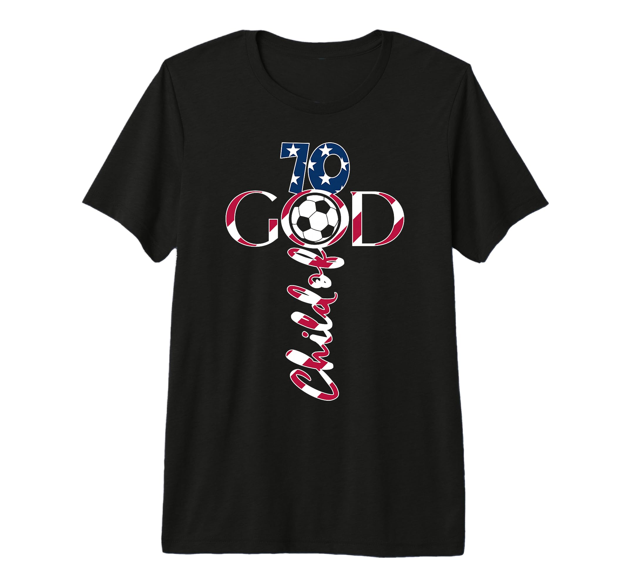 Jesus 70 Years Child God Soccer 70Th T-Shirt - Trendy Graphic Unisex