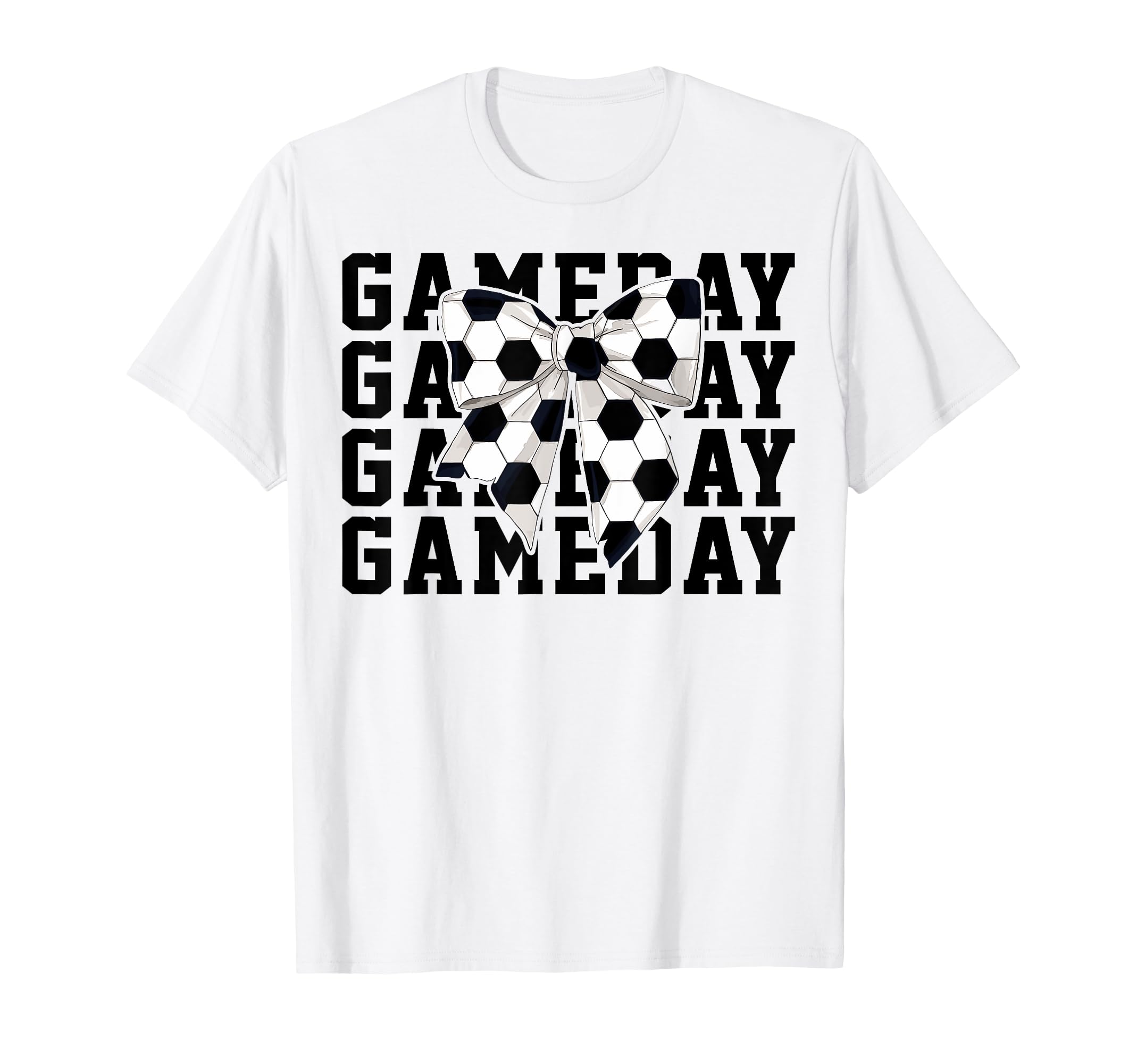 Soccer Lover Coquette Bow Game Day Funny T-Shirt - Novelty Apparel Unisex