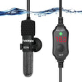 YukiHalu Small Submersible Aquarium Heater, Adjustable Mini Fish Tank Heater 25W 50W 100W 200W 300W with External Temperature Controller, LED Display, Used for 5/10/20/40/60 Gallons (50 Watts)