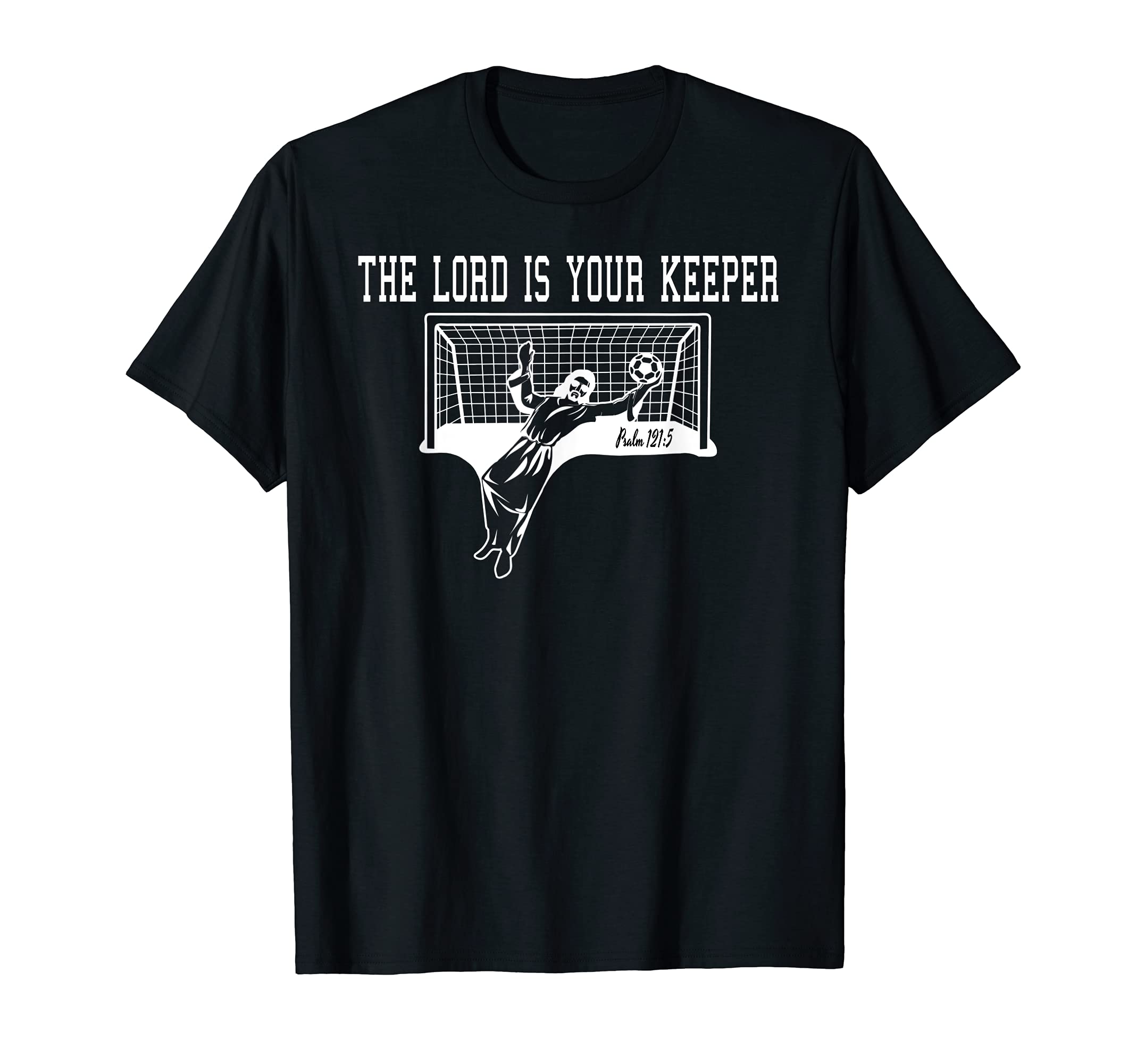Jesus Goal Keeper Christian Soccer T-Shirt - Minimalist Print for Adults