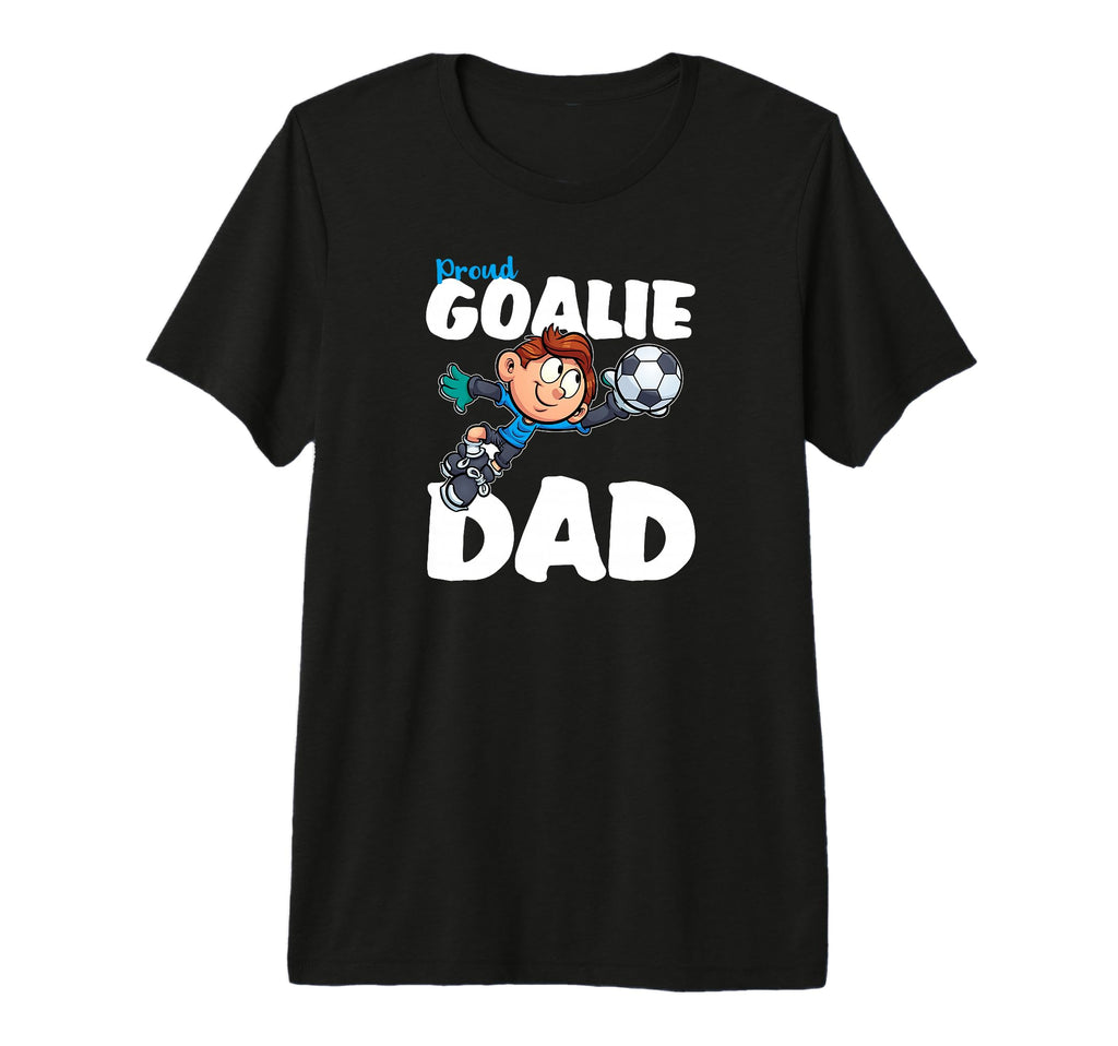 Mens Proud Goalie Dad Tri Blend T-Shirt - Trendy Graphic for Adults