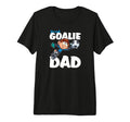 Mens Proud Goalie Dad Tri Blend T-Shirt - Trendy Graphic for Adults