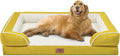 Comfort Expression Orthopedic XL Dog Beds, Waterproof Extra Large Dog Bed with Bolster, Washable Dogs Bed Sofa with Removable Cover & Non-Slip Bottom(X-Large,Spicy Mustard)