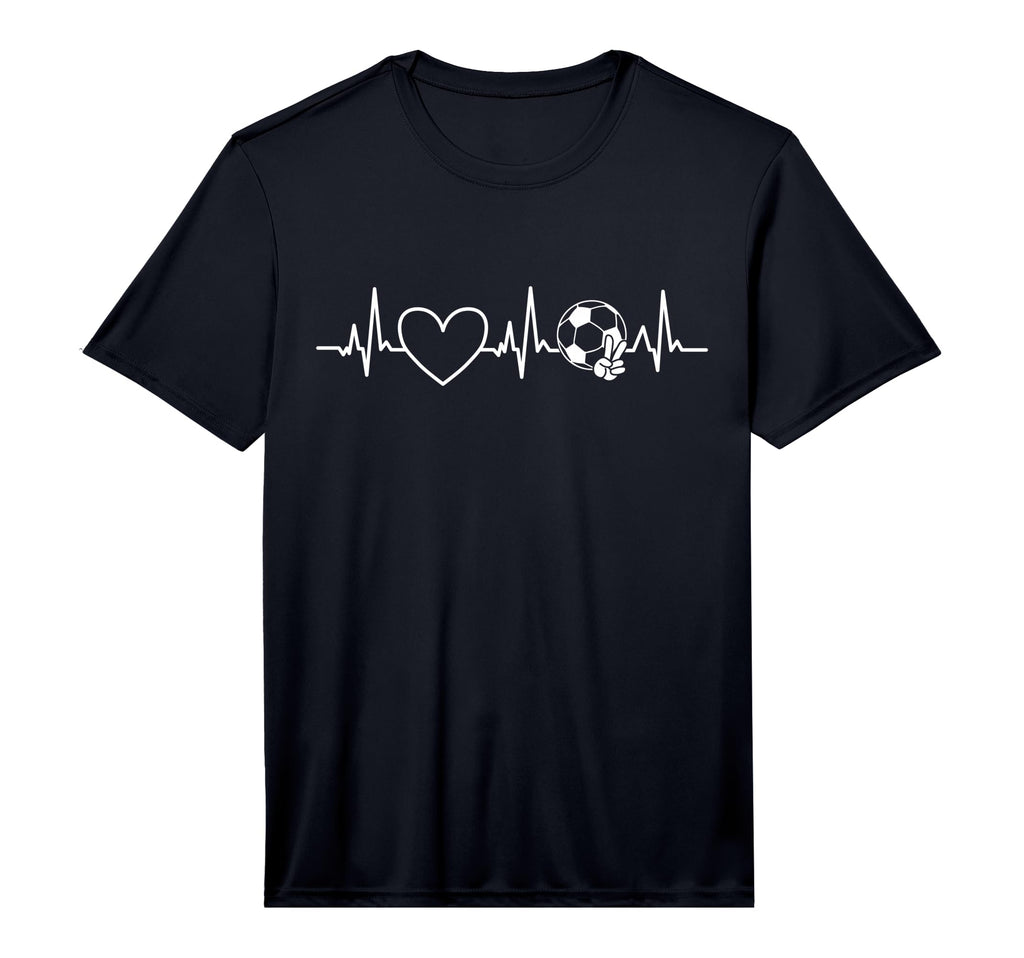 Soccer Heartbeat Football Dad Mom T-Shirt - Novelty Apparel Unisex