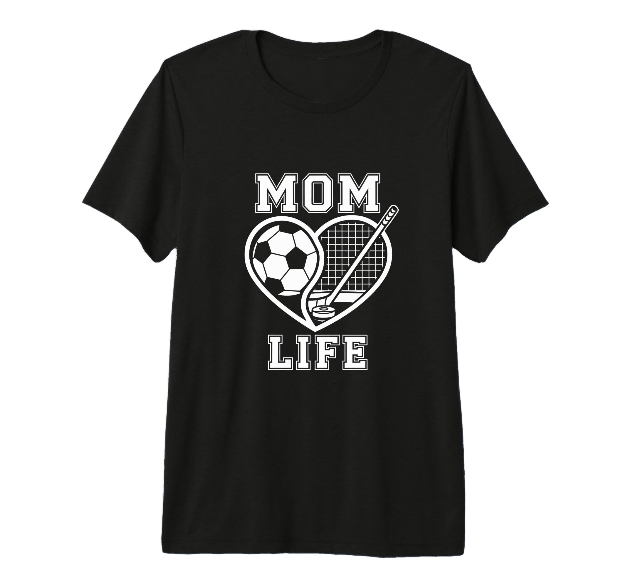 Mom Life Heart Funny Soccer Hockey Mom T-Shirt - Custom Art Print Unisex
