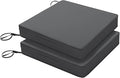 Favoyard Patio Chair Cushions 20 x 20 x 3 Inch Waterproof Outdoor Seat Cushions for Patio Furniture 3-Year Color Fastness Garden Sofa Couch Pads with Handle & Adjustable Straps Set of 2, Dark Grey
