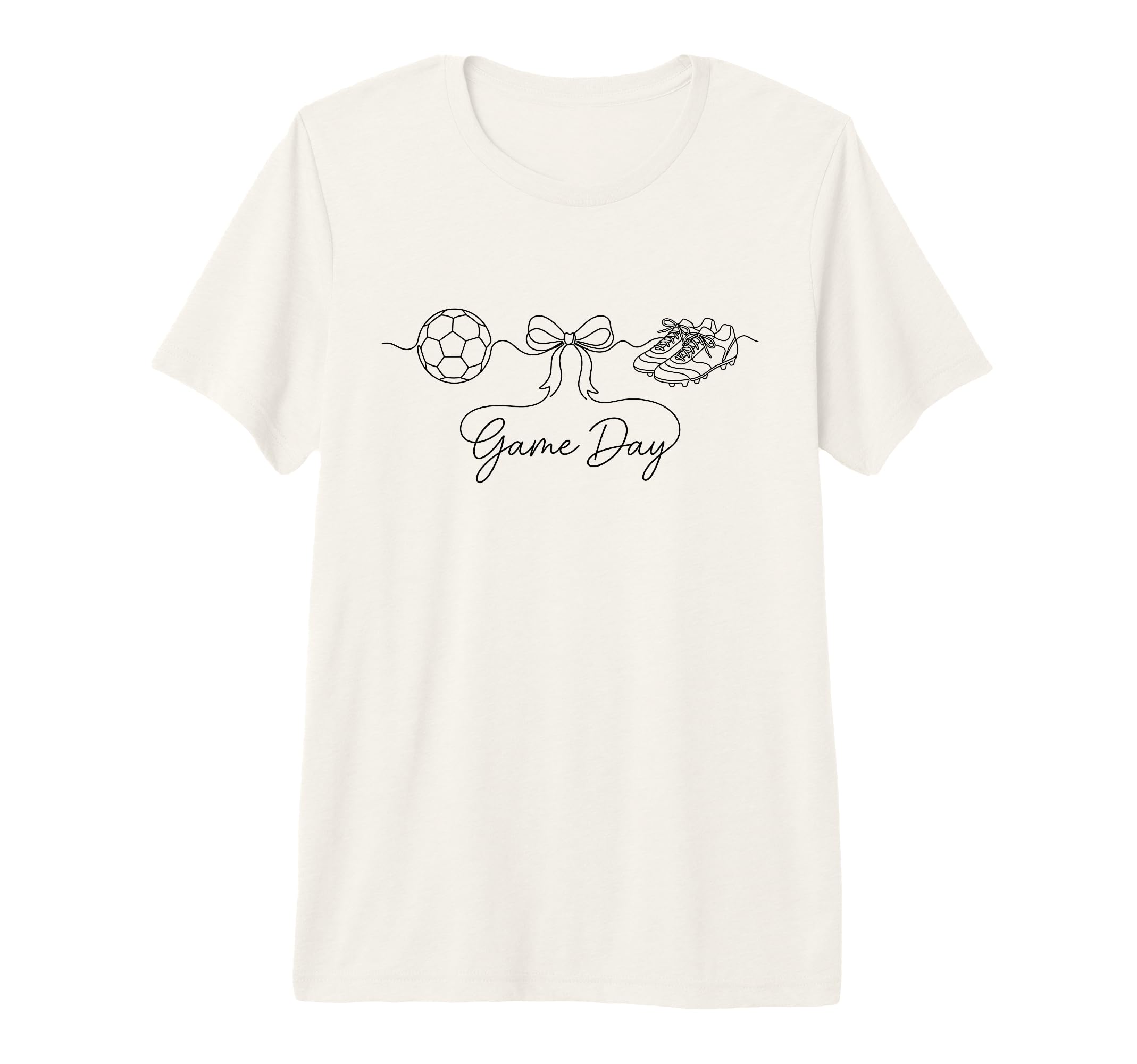 Game Day Soccer Mom Ball Bow Cleats Sports T-Shirt - Unique Graphic Unisex