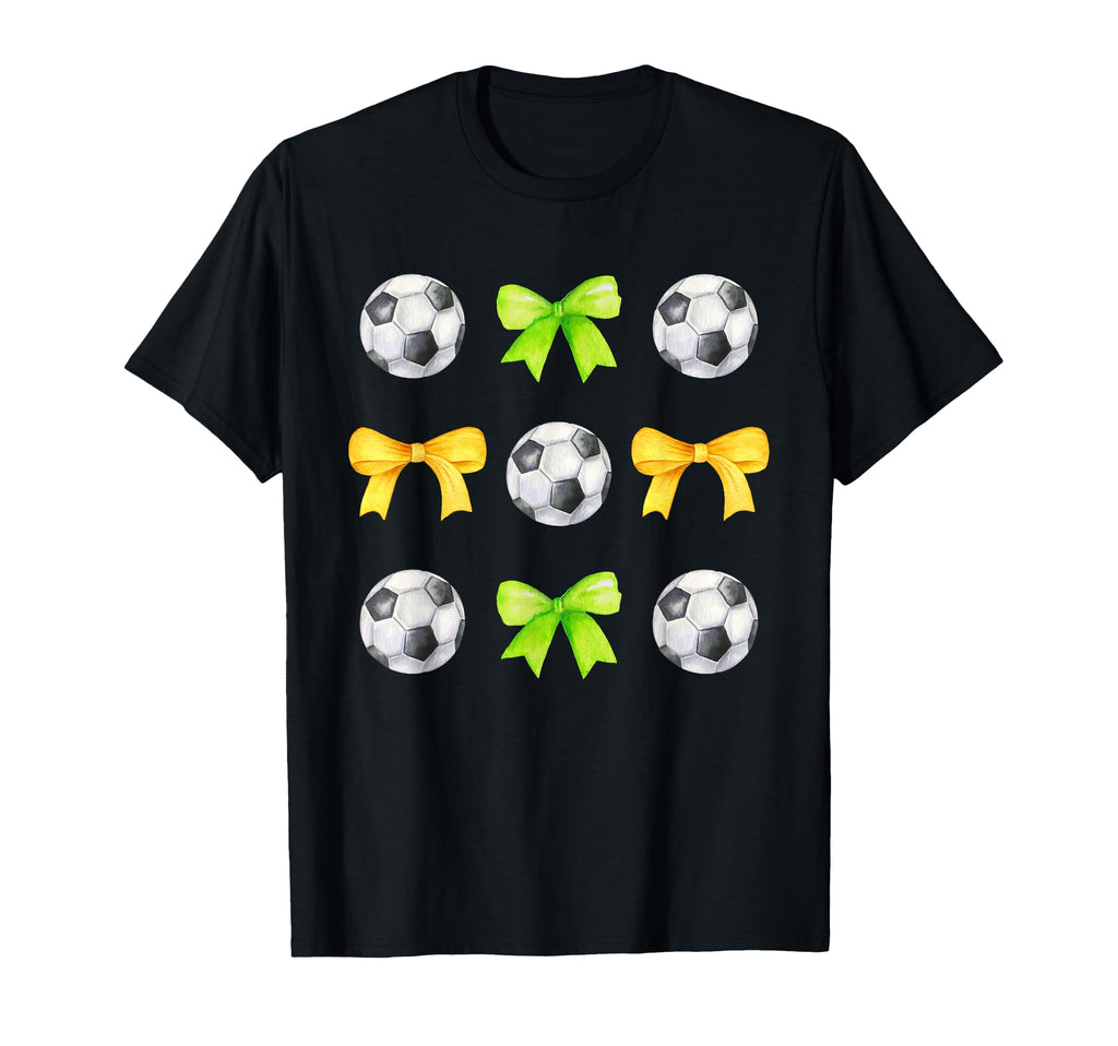 Soccer Balls Bows Womens Soccer Player T-Shirt - Streetwear Style Unisex