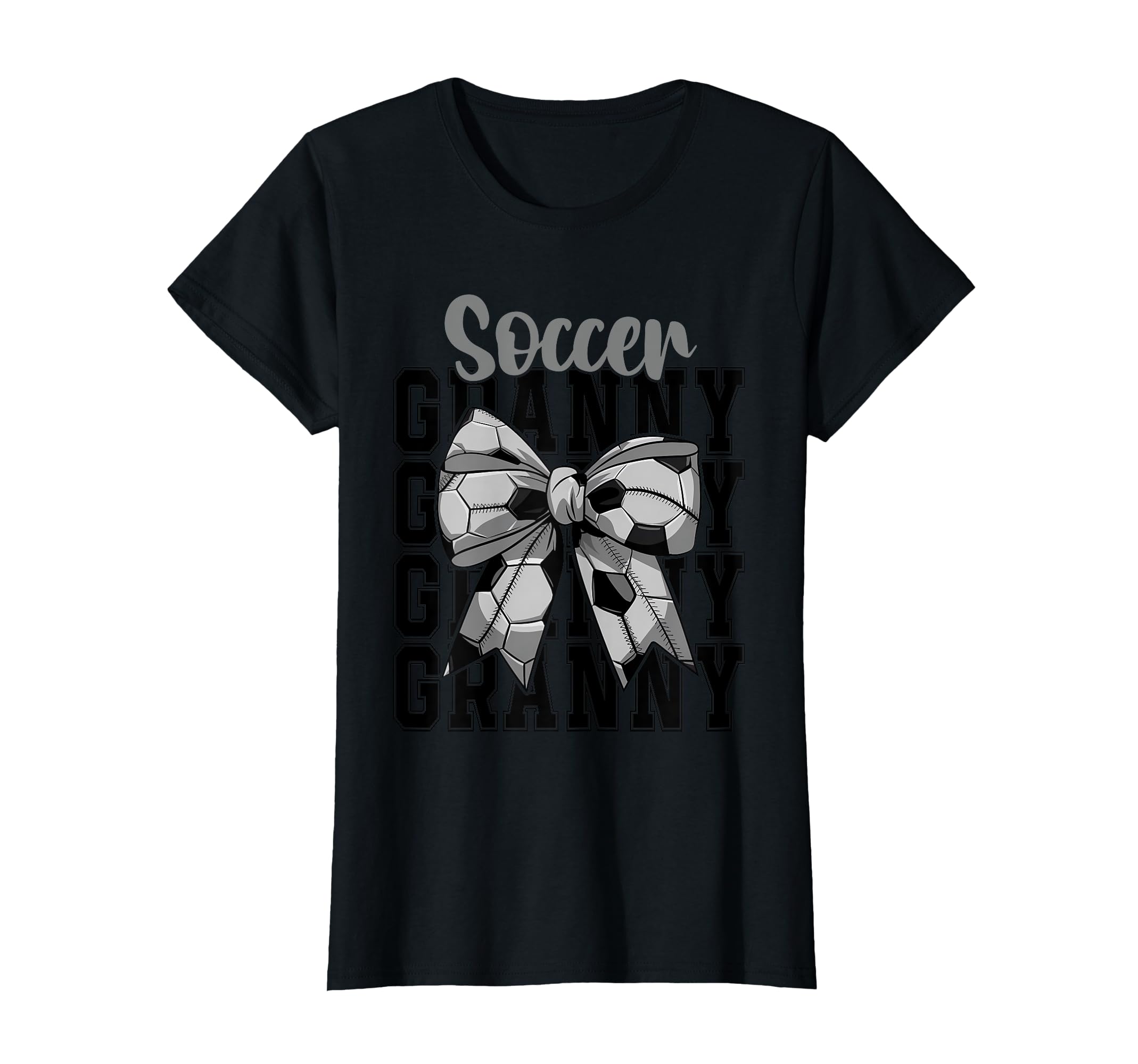 Soccer Granny Coquette Bow Biggest Fan T-Shirt - Fun Novelty Design Unisex