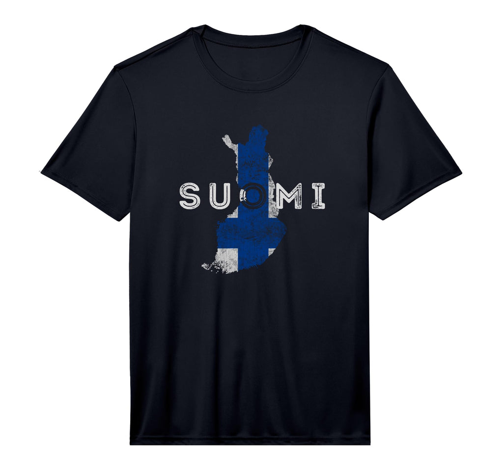 Finnish Map And Flag Souvenir T-Shirt - Fun Novelty Design Men Women