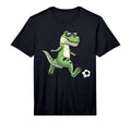 T Rex Playing Soccer Dinosaur Soccer T-Shirt - Custom Art Print Unisex