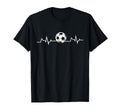 Soccer Heartbeat Soccer Lover Ball T-Shirt - Casual Everyday Wear Unisex