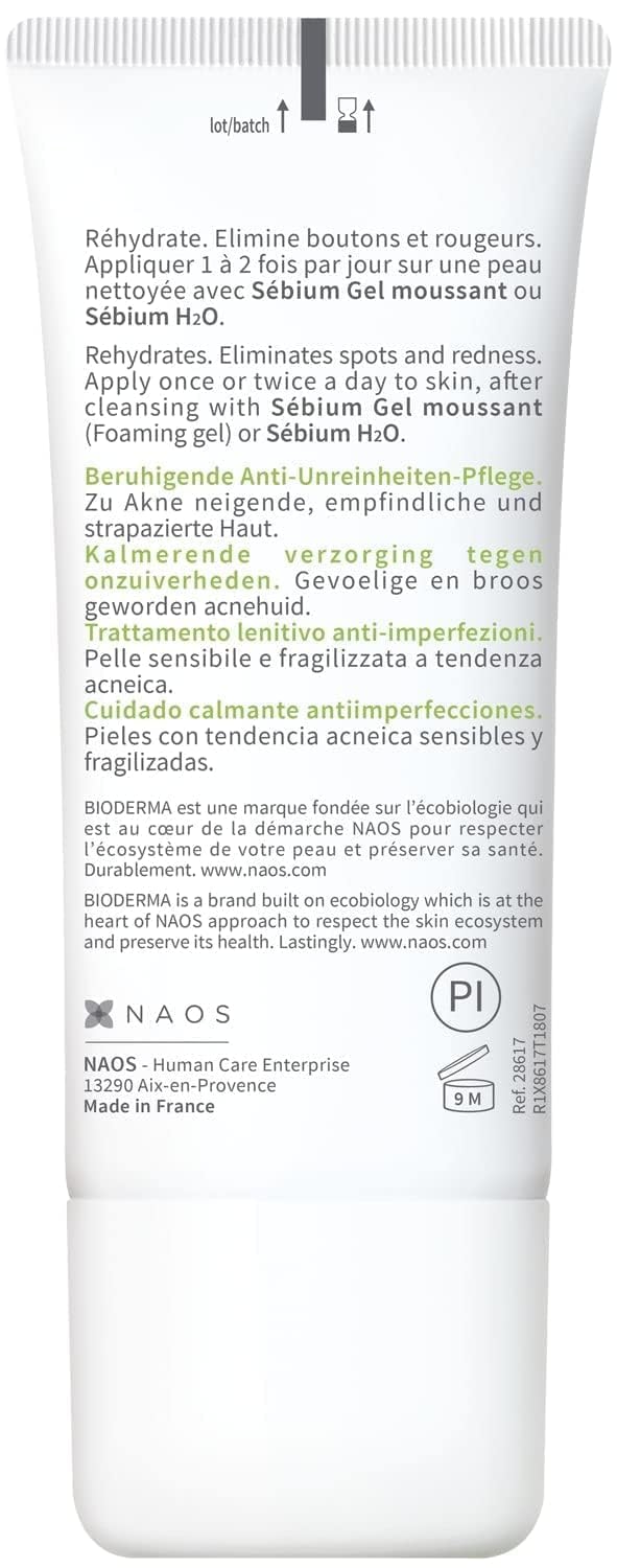Bioderma Sebium Sensitive Moisturizing Cream for Sensitive & Acne-Prone Skin - 1.01 fl oz