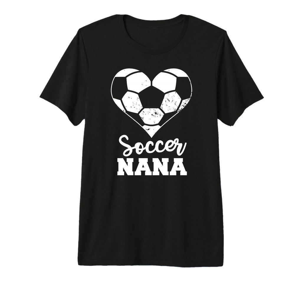 Soccer Nana Heart Funny Soccer T-Shirt - Casual Everyday Wear Men Women